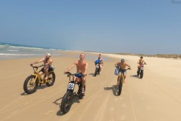 Groupe d'amis lors d'une journée de Fat Bike autour de Biscarrosse.